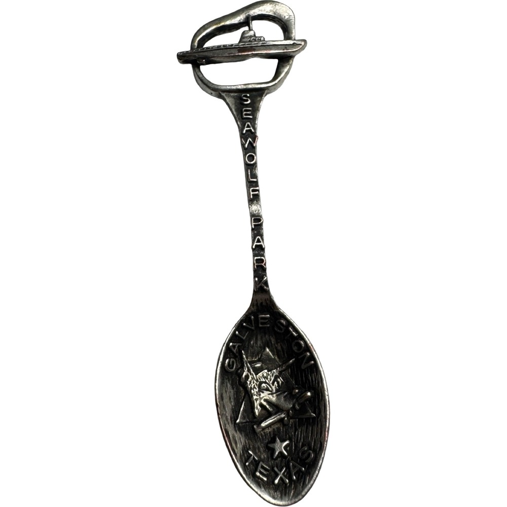 GISH Seawolf Park Souvenir Spoon Unisex OS Silver Good Galveston Submarine TX